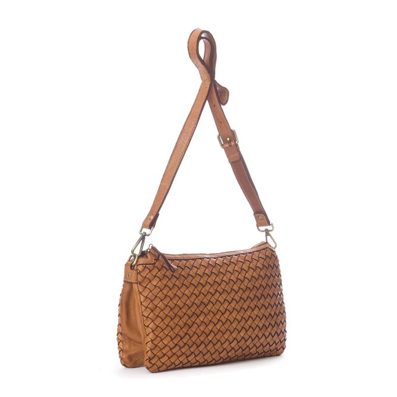 Vintage mīkstā ādas soma Konjaka krāsā, ražots Itālijā